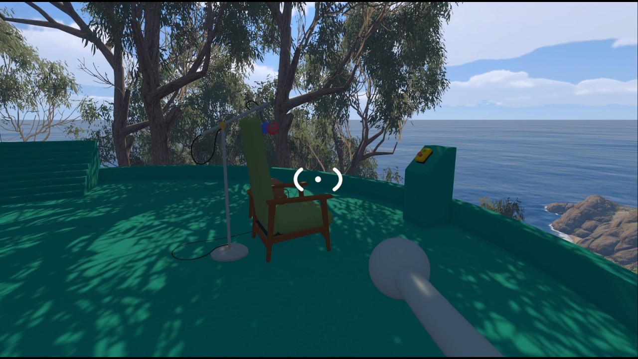 Big Walk green seat speaker mic puzzle — the chair by the music area