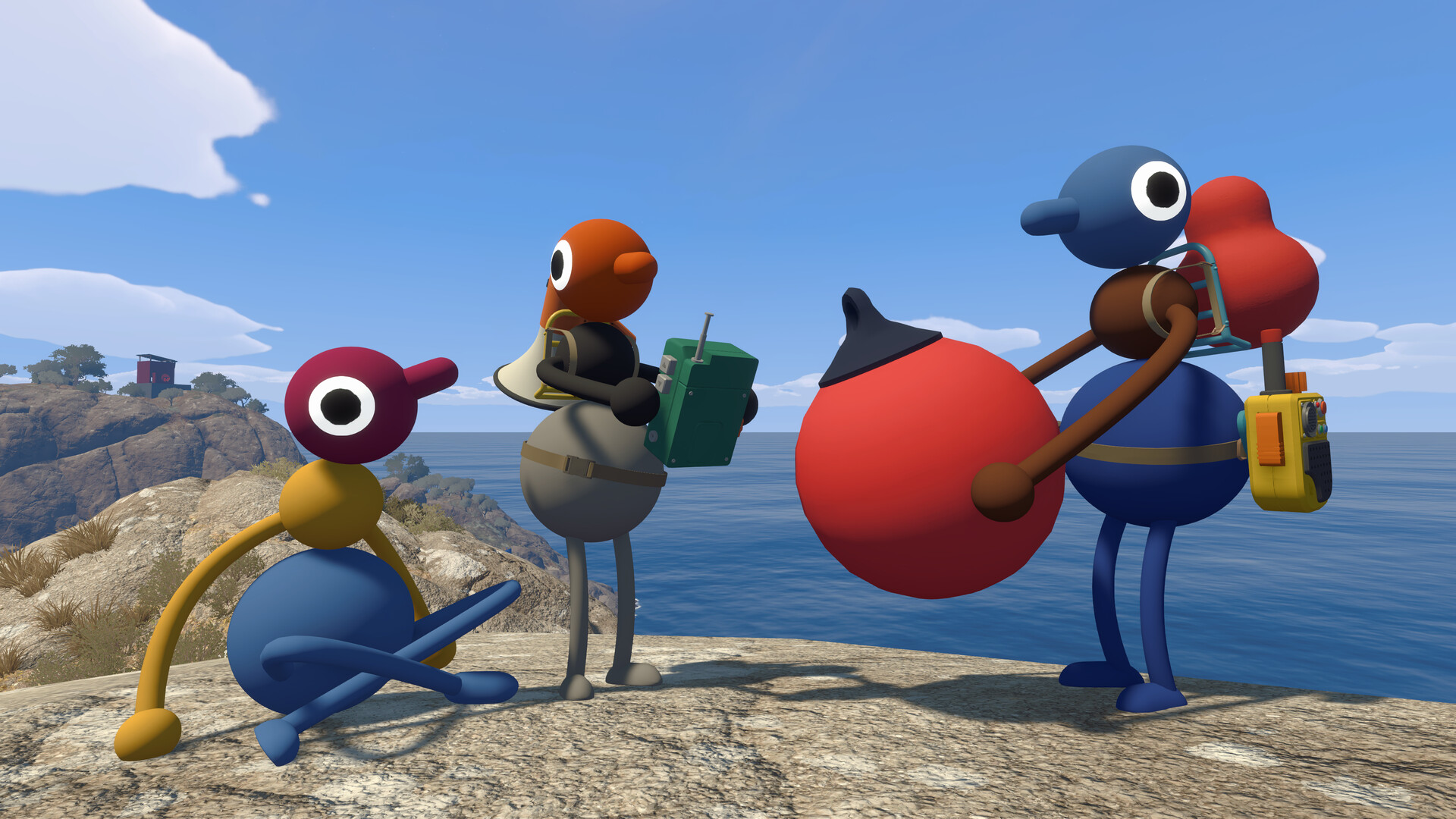 Big Walk gameplay screenshot — walker characters exploring the island